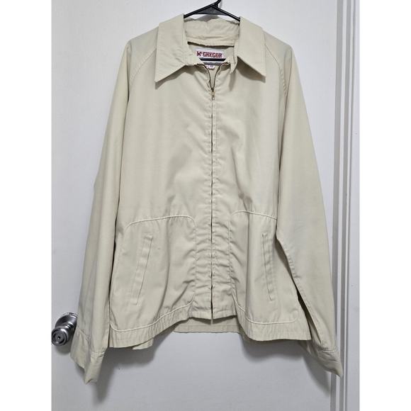 Vintage McGregor Drizzler Jacket Beige Mens Size 3X (50 L) 1960s-70s Lightweight